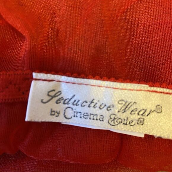 Seductive Wear Cinema Red Lace Mesh Holiday Bustier Lingerie Top Sz M Sexy Roman - Picture 4 of 9